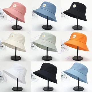 Chapéu Bucket Hat Girassol Flor Margarida Branca Moda Tumblr Unissex