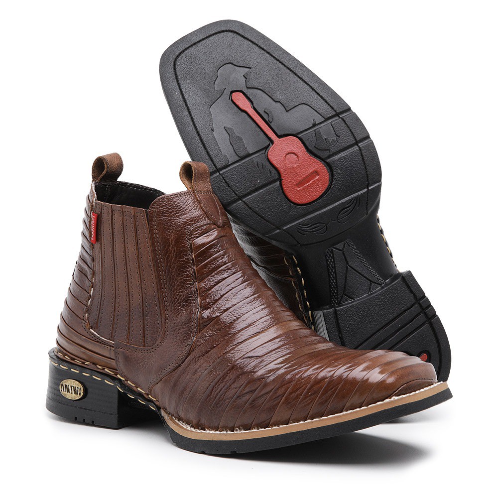 Botina Masculina Tatu Bota Country Texana Cano Curto Couro Bovino ...