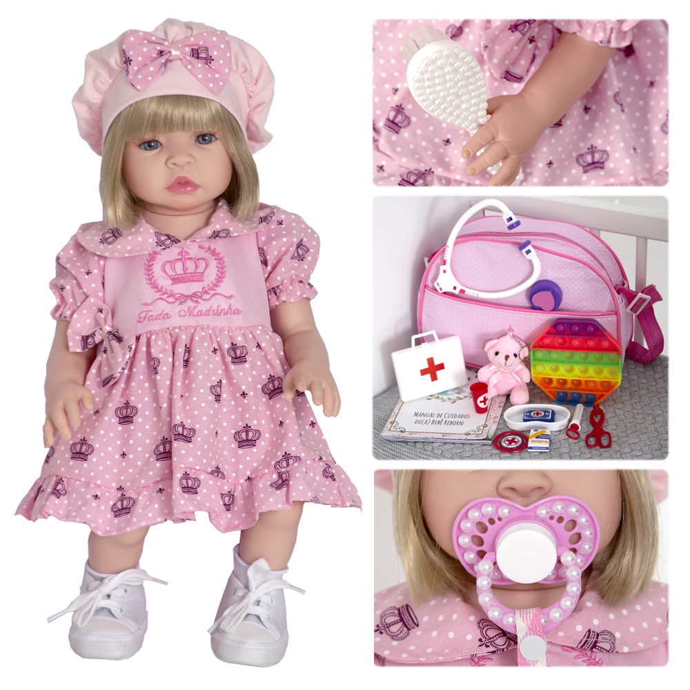 Boneca Bebezinho Adora Reborn Baby Dolls Bolsa Maternidade