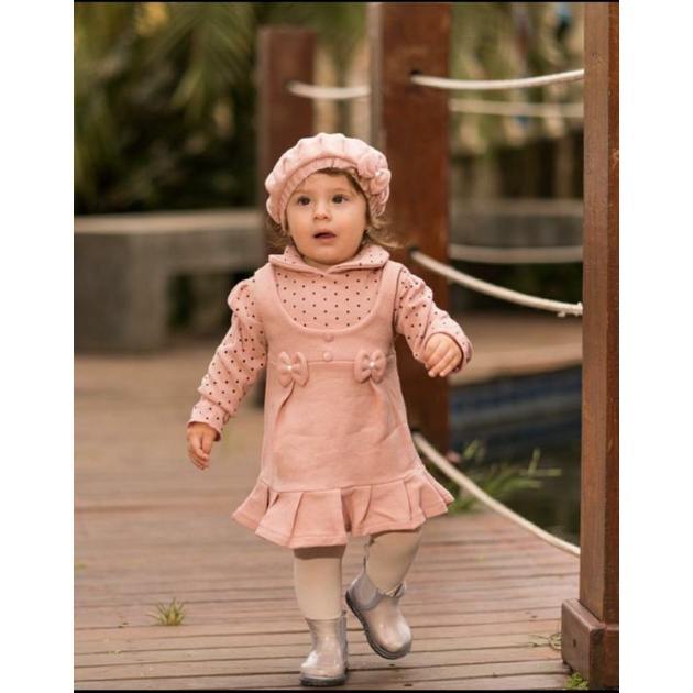 Vestido infantil best sale de tricô