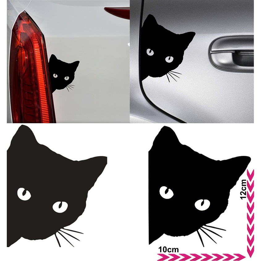 Adesivos de carro gato preto dos desenhos animados Decalque impermeável  para corpo do carro Decoração de janela Decalques de vinil Cat Auto -  AliExpress
