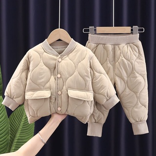 Novos Meninos Conjuntos De Casacos Quentes Meninas Recém-Nascidas Bonitas Roupas Sólidas Calças Longas 2pcs/Set Outfit Algodão Baby Boys Tracksuit