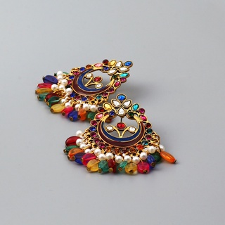 Boho Brincos De Jhumka Indiana Para Mulheres Coloridos De Contas Tassel Vintage Rhinestones Declaração Fashion Joias Presente