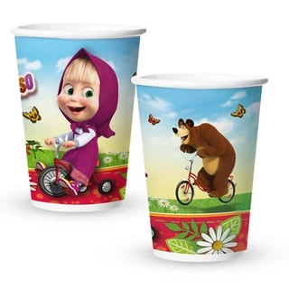 Copo De Papel Masha E O Urso 180 Ml