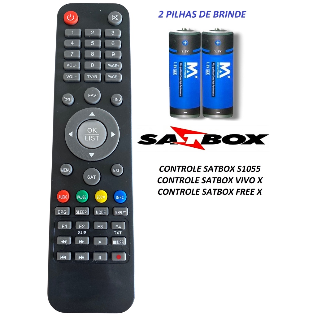 Controle remoto Satbox Vivo x+ Free x s1055 pronta entrega Shopee Brasil