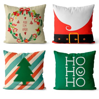 Kit 4 capas de almofadas natal noel