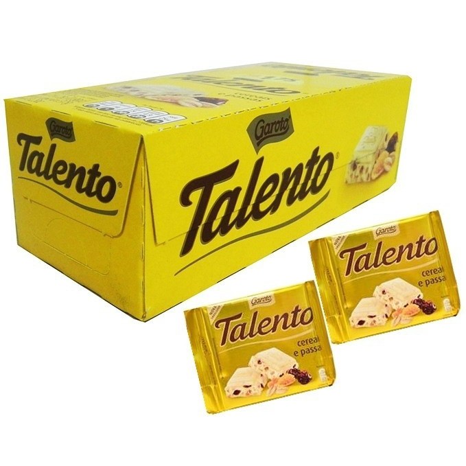 Caixa Chocolate Talento Branco Mini Cereais E Passas Garoto 15 Unidades De 25g Shopee Brasil 3235