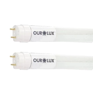 Kit 2 Lampadas Led Tubular T8 18W Bivolt Luz Neutra 4000K Ourolux