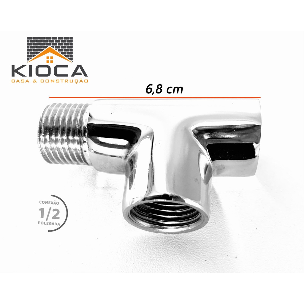 Adaptador Conexão T Caixa Acoplada e Ducha Higiênica Metal