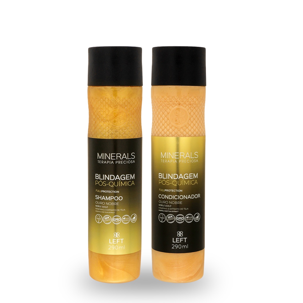 Kit Shampoo + Condicionador Blindagem Pós Química Ouro Nobre 2x290ml ...