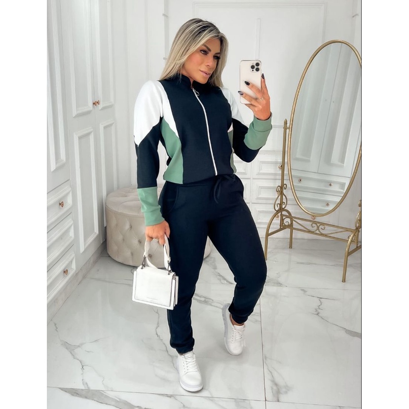 Conjunto feminino em crepe inverno casaco calça jogger moda casual - Filó  Modas - Conjunto de Roupa Feminina - Magazine Luiza