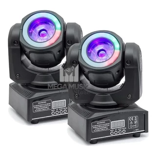 Kit 2 Moving Head Beam 60w Led Farol Strobo Rgbw Fita Led Iluminação Festa