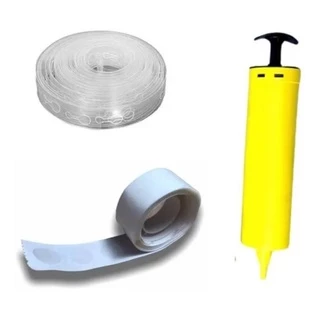Kit 1 Fita P/ Arco desconstruido + 1 Cola Balão + 1 Bomba Encher Bexiga