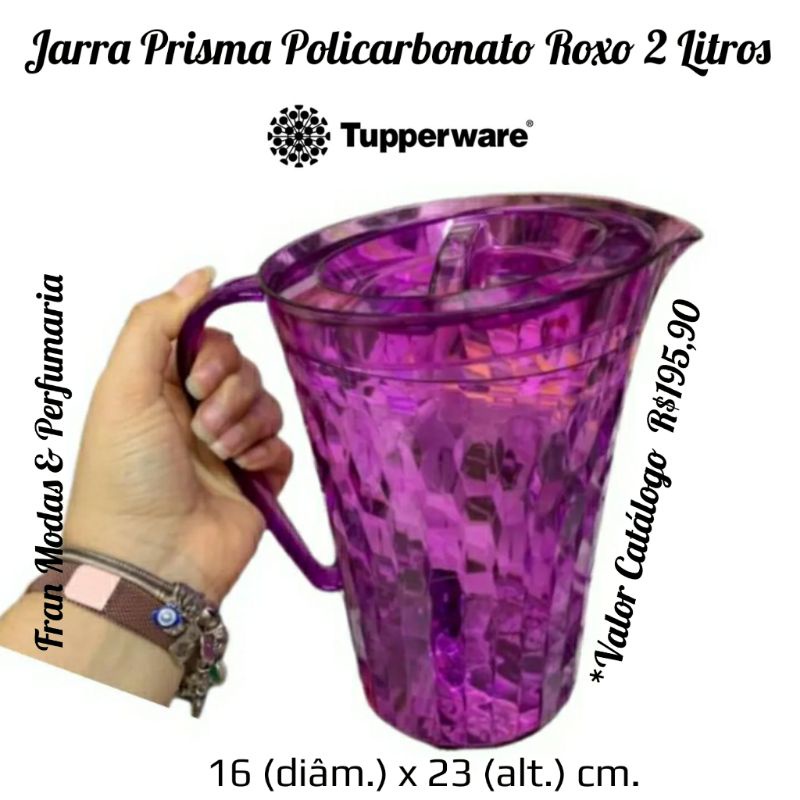 Jarra Prisma Policarbonato Roxo Litros Tupperware Shopee Brasil