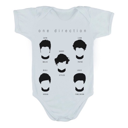 Body Manga Curta Bebê Bodie One Direction Cabeças | Shopee Brasil