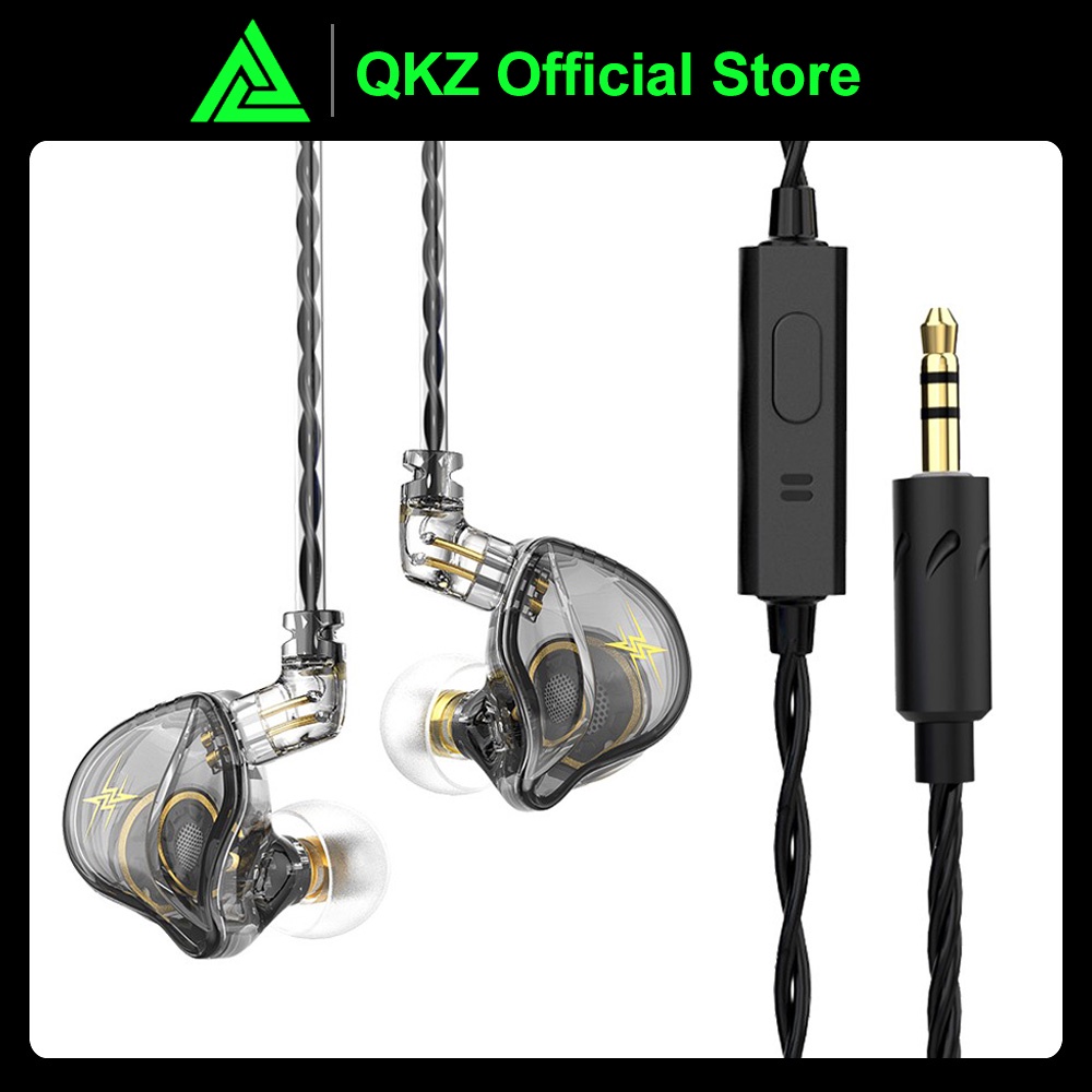 Fone Ouvido Original QKZ ZXT HiFi Driver De Cobre Destacável Com Fio Com Microfone Cancelamento De Ruído