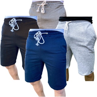 kit 5 bermudas moletom academia masculino shorts elástico treino barato