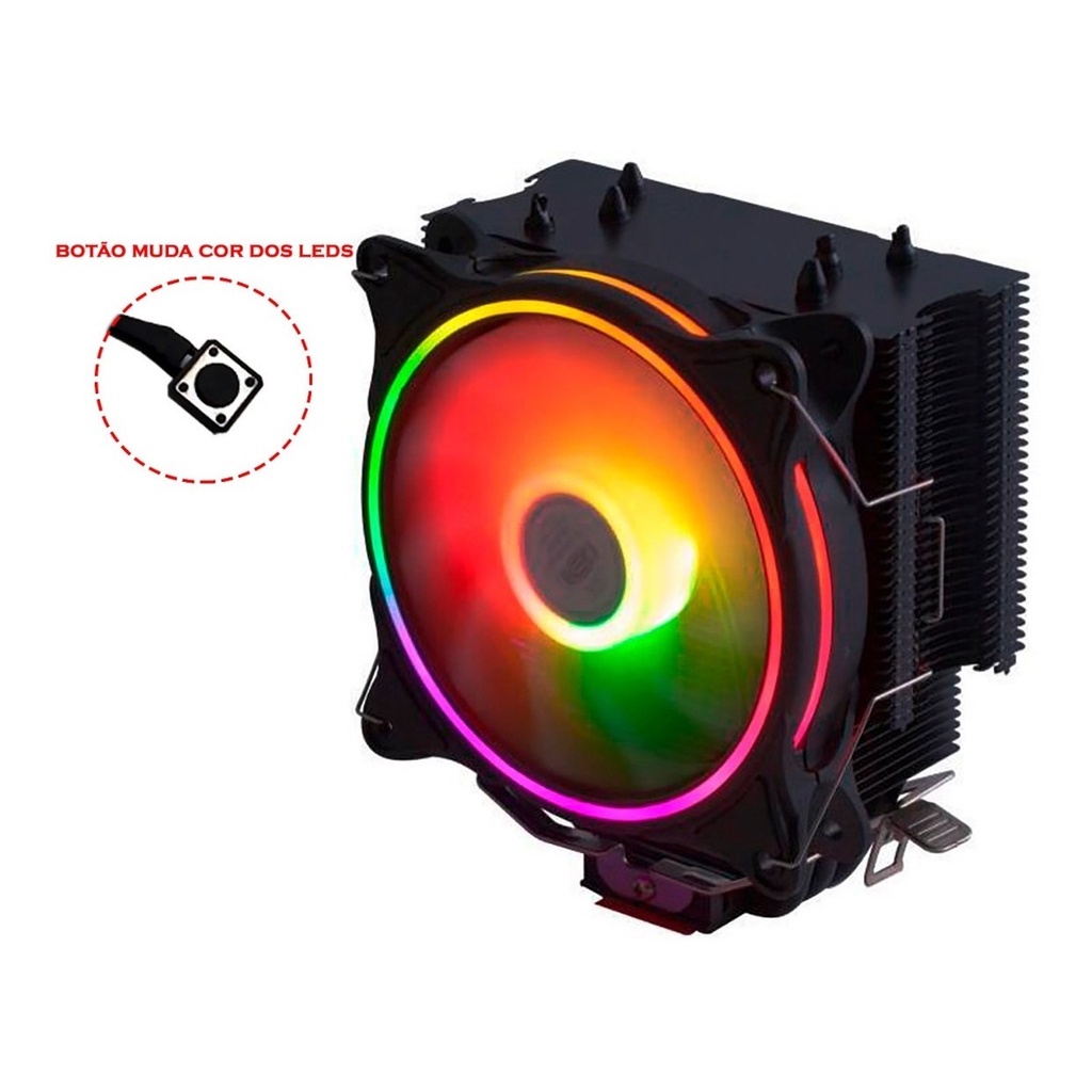 Cooler Processador Rainbow Redragon Tyr 120mm Hidráulico LED Intel