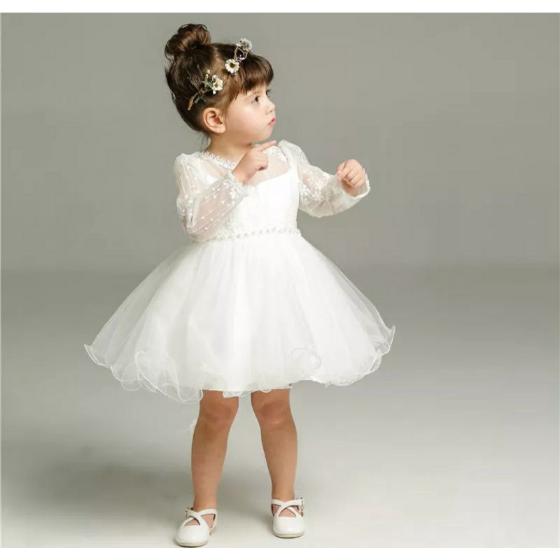 Vestido de batizado hot sale infantil 1 ano