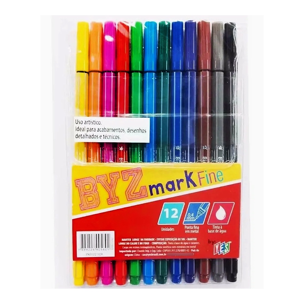Caneta Bismark Fine 0.4mm 12 Cores - Yes | Shopee Brasil