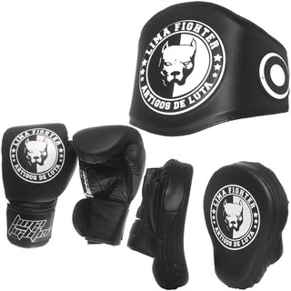 Manopla Foco + Luva De Boxe + Cinturão Abdominal Para Treinos