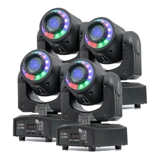 4 Moving Farol Head Spot Led 60w 8 Cores + 8 Desenhos Dmx