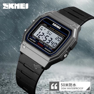 SKMEI 1412 LED Digital Watch 5Bar Water Proof Relógios 7 cores Sports Watch Unissex