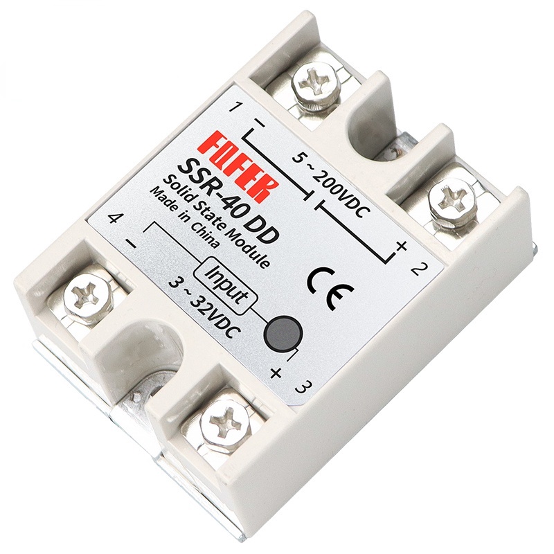 SSR-10DD/25DD/40DD DC Controle Branco Shell Relé De Estado Sólido  Monofásico Sem Tampa De Plástico