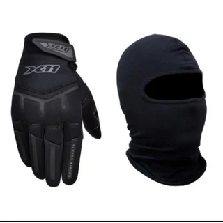 Luva X11 Fit X + Touca Ninja Balaclava Touchscreen Motoboy Motoqueiro + Cordão