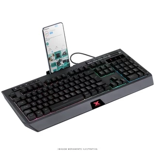Teclado Gamer Multimidia Led 7 Cores com Suporte para Smartphones - Gt800
