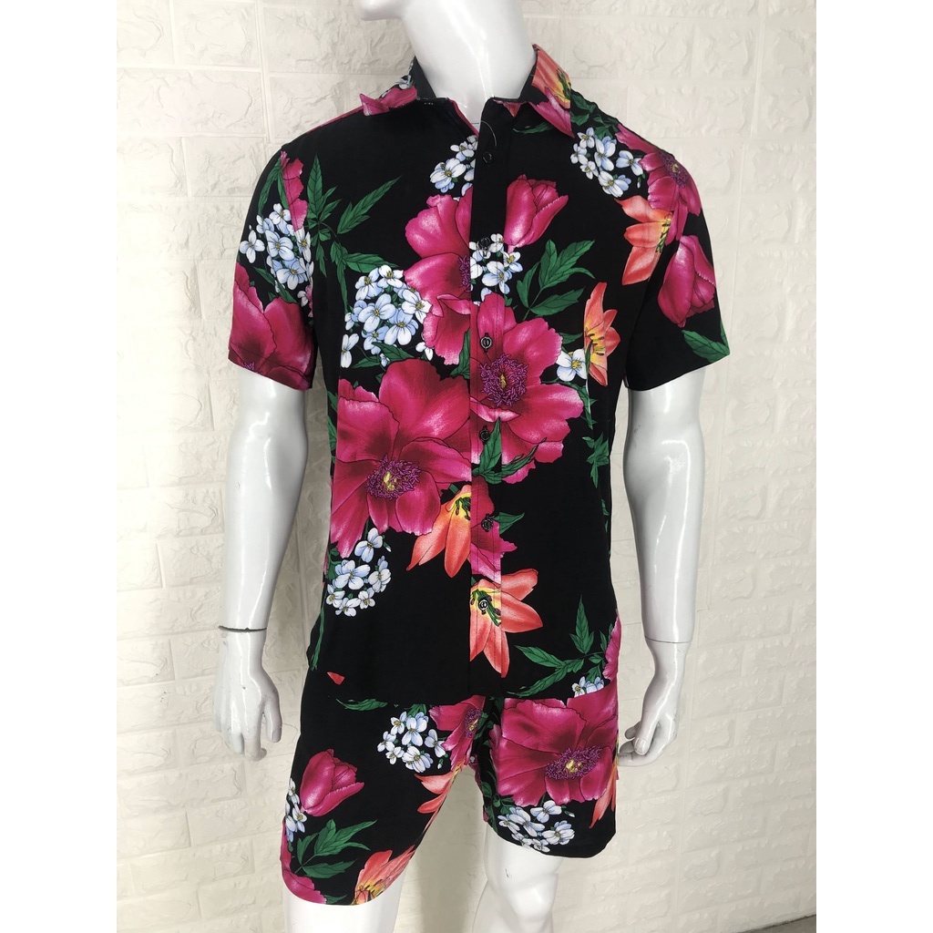 Conjunto Masculino - Camisa e Shorts Florido | Shopee Brasil