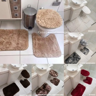 Kit de Banheiro 3 Peças Peludinho macio Barato