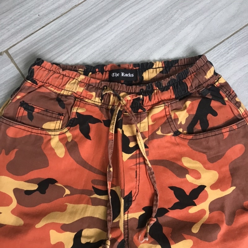 Calça cargo 2024 camuflada laranja