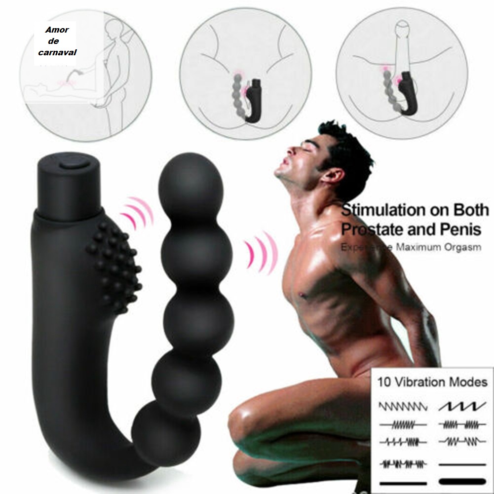 Plug Anal Para Próstata Massagear Homem Puro Silicone Flexível 1 Velocidade  G Spot