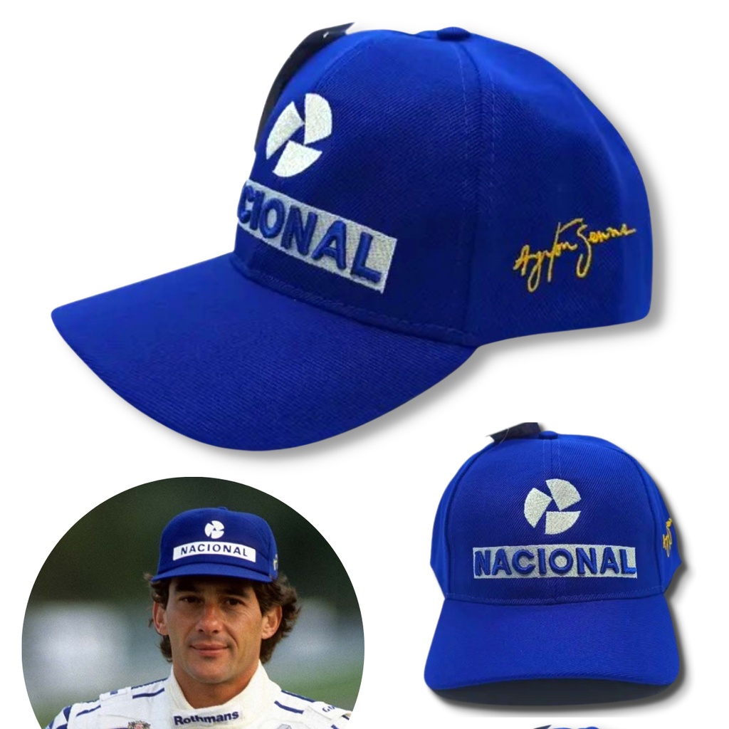 Boné Ayrton Senna Original Nacional Azul Royal Retrô Brasil Bo05 Shopee Brasil