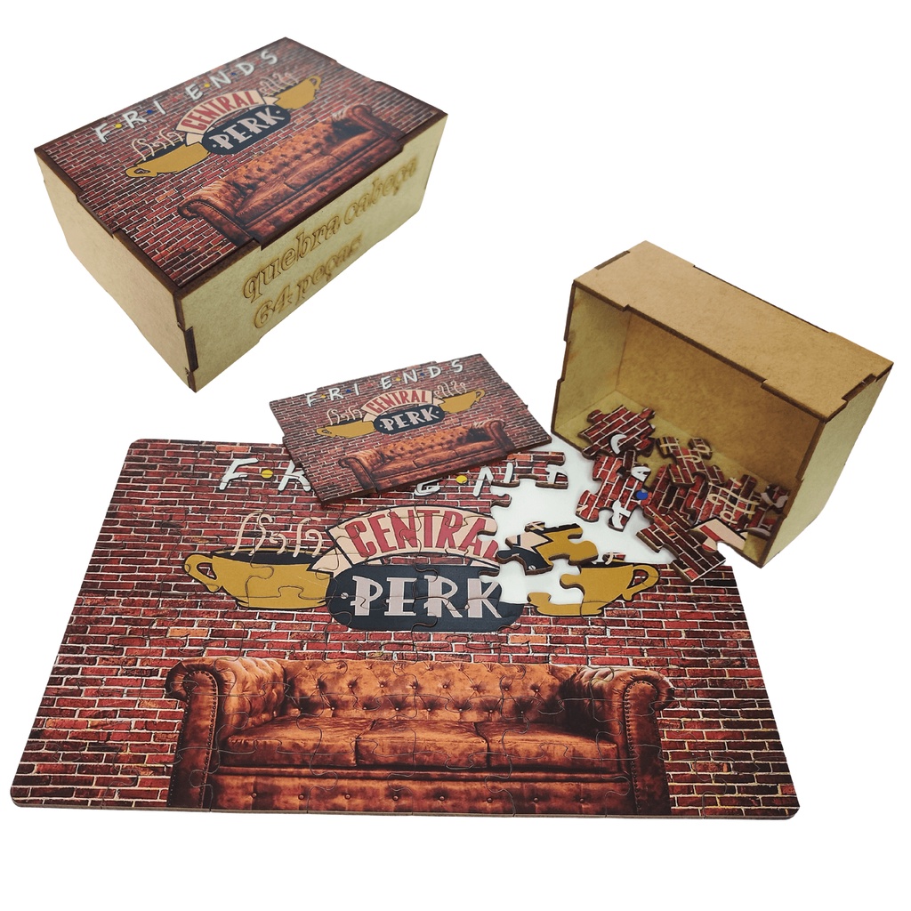 Quebra Cabeça Friends 64 Peças Mdf Puzzle Central Perk Caixa