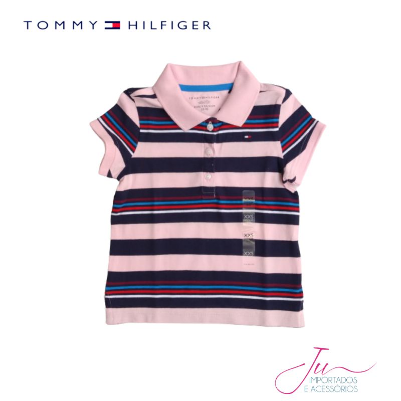 Camiseta Tommy Hilfiger Infantil Feminina Rosa