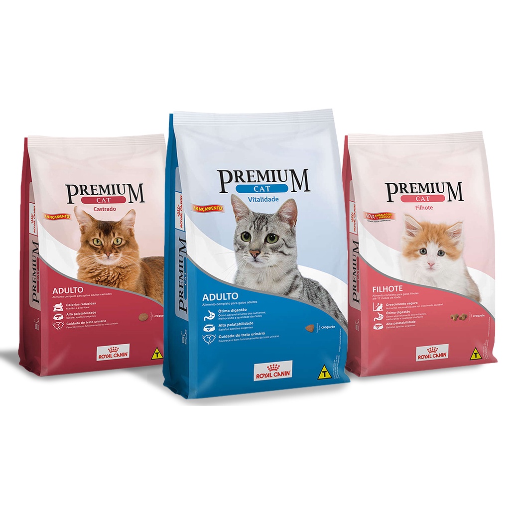 Ração Royal Canin Premium Cat para Gatos 10,1KG Shopee Brasil