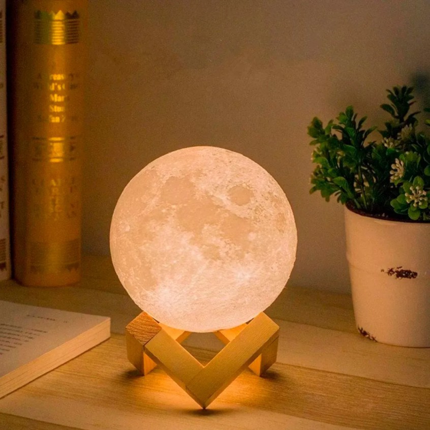 Umidificador Lua 3d Ultrassônico Usb Difusor Luminária