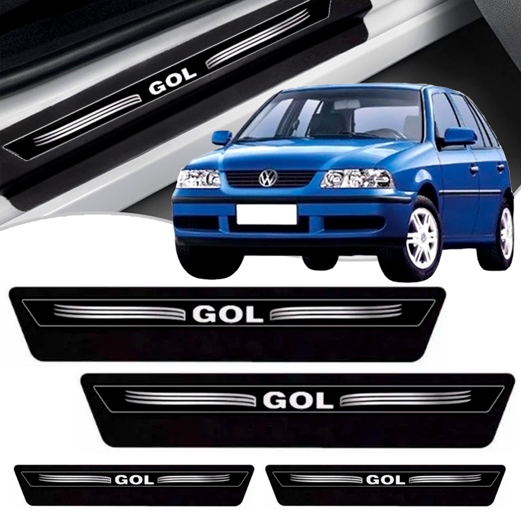 Kit 8 Peças Soleira Adesivo Porta Vw Gol 4 Portas G3 G4 G5 G6