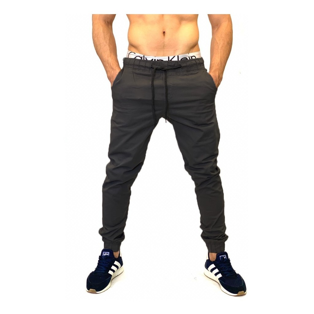 Calça Jogger Masculina Cinza Estilo Jogador Promoção Moda 2021