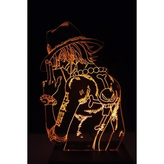 Luminária Abajur Ace dos Punhos de Fogo - One Piece