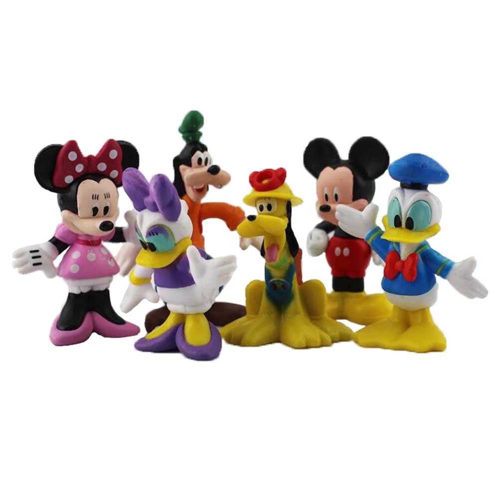 6Pcs/Lot Mickey Minnie Mouse Donald Daisy Duck Pluto Goofy PVC