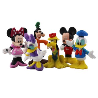 6Pcs/Lot Mickey Minnie Mouse Donald Daisy Duck Pluto Goofy PVC Action Figure Cartoon Model Doll Gift for Children