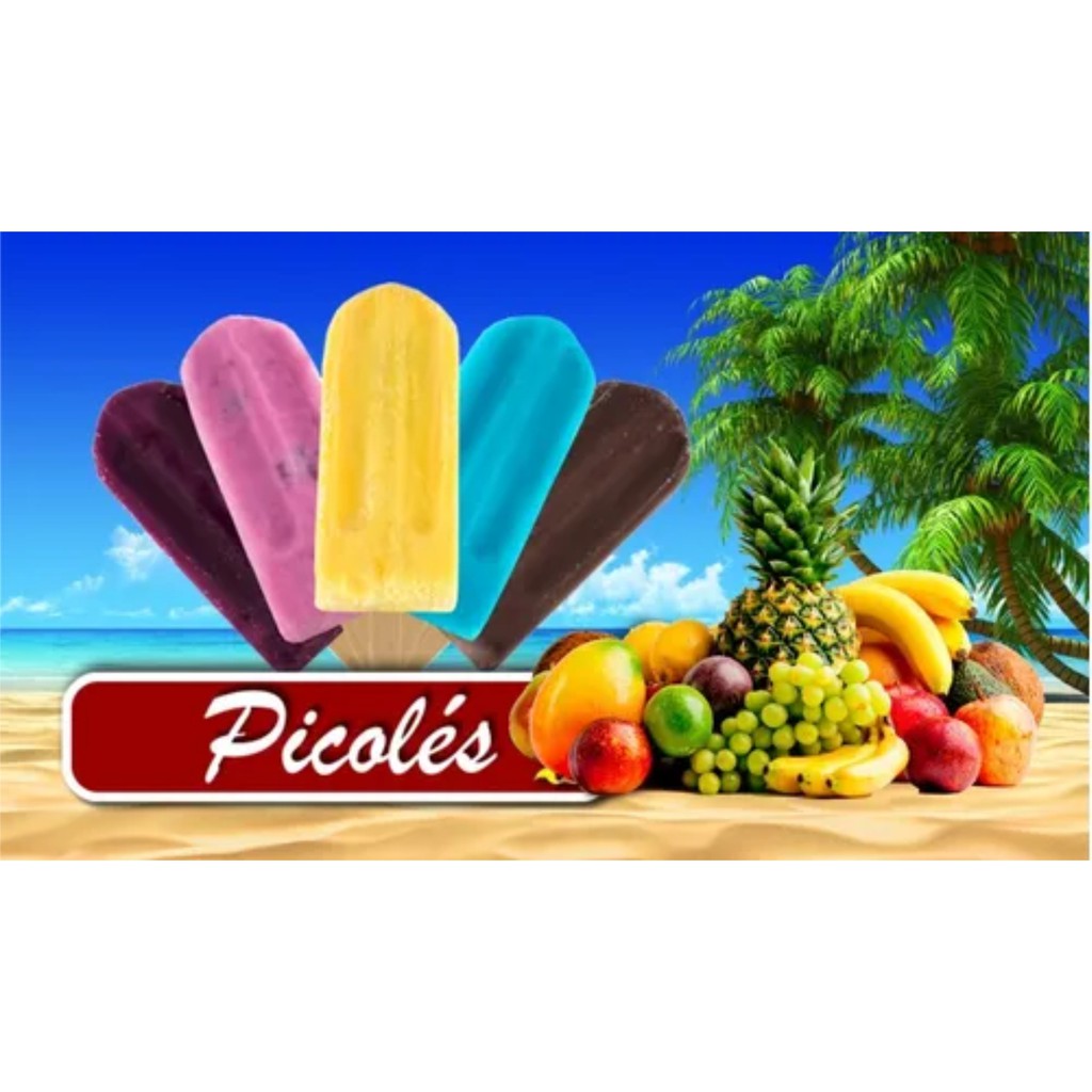 Painel Adesivo Parede Decoração Sorveteria Picolé Sorvete Palito Fruta ...