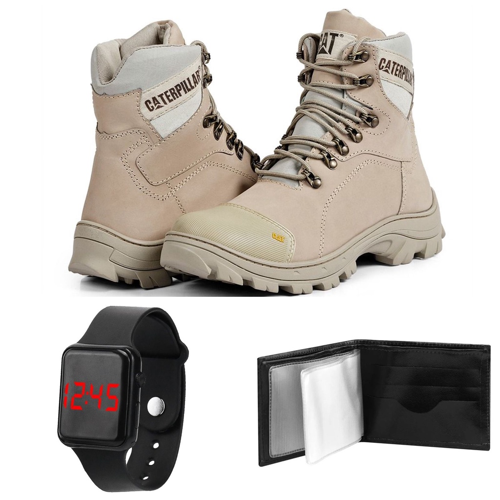 Kit de bota masculina Caterpillar Cat original - TopSulModas