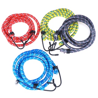 Jogo 2 Extensor Elástico de Carga 1,5m Com Gancho Multiuso Colorido Reforçado