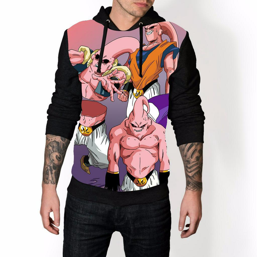Moletom Masculino Canguru Dragon Ball Majin Boo Estampado Full