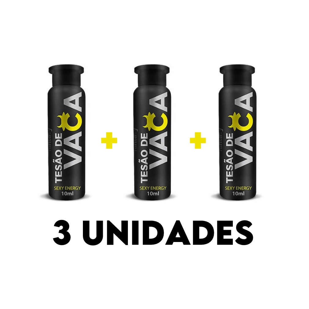 KIT 3 Tesão de VACA Afrodisíaco Natural Bebida Energética 10ML - SEXY SHOP