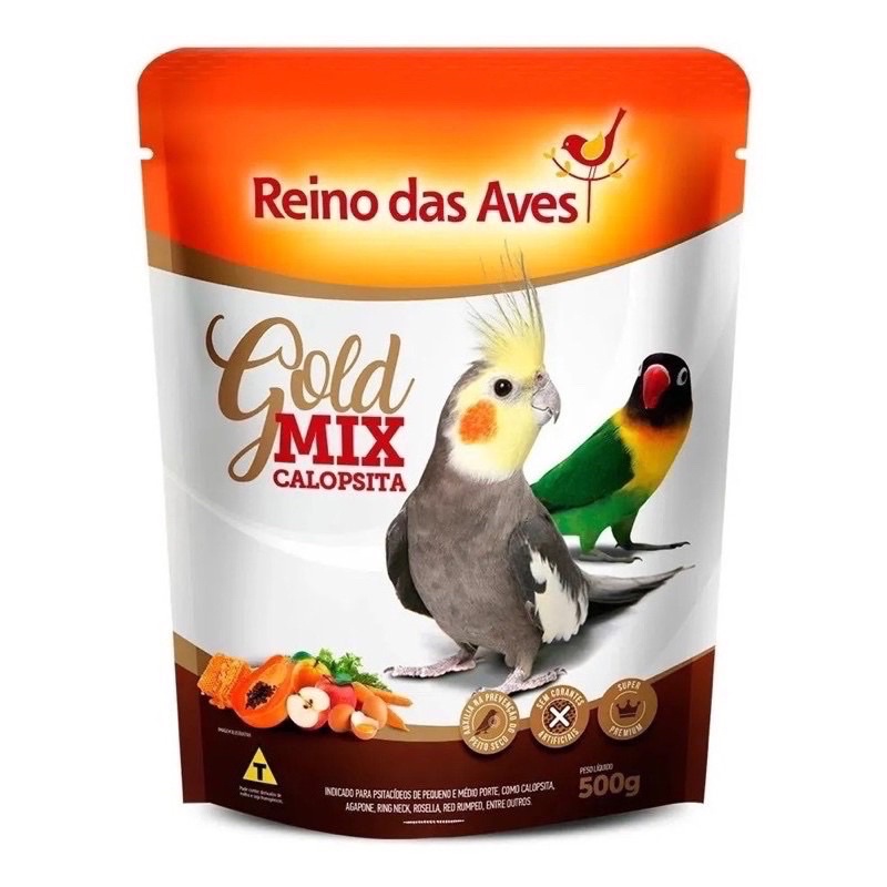 Calopsita Gold Mix 500g - Reino das Aves